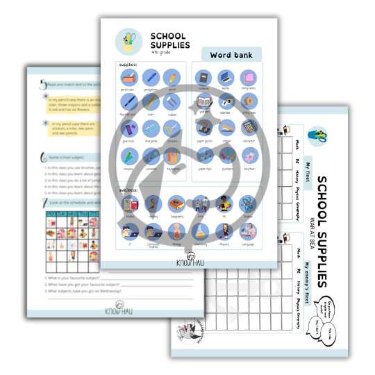 E-book "School Supplies" - Szkoła Podstawowa