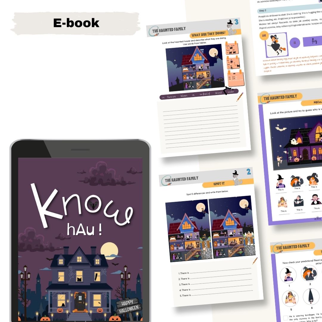 Halloween po angielsku – The Haunted Family, karty pracy i flashcards dla klasy 2 i 3