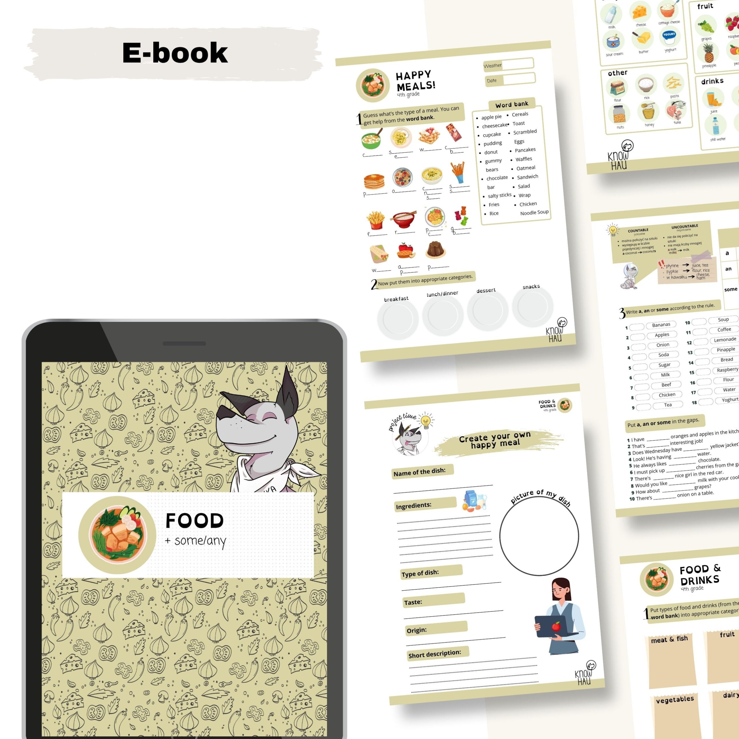 Food & Drinks + Some Any – pakiet do gramatyki dla klasy 4 z prezentacją i flashcards